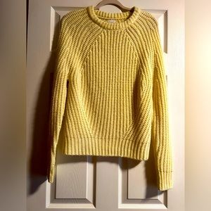 a new day Yellow sweater knitted